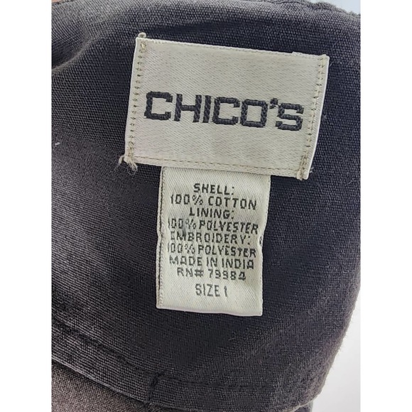 Chico's Vintage 90s Black Embroidered Full-zip Jacket Chico's size 1 (Misses 8) - Picture 5 of 6